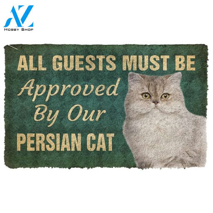 Gearhumans Gearhuman 3D Must Be Approved By Our Persian Cat Custom Doormat