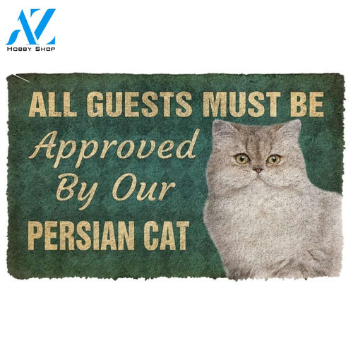 Gearhumans Gearhuman 3D Must Be Approved By Our Persian Cat Custom Doormat