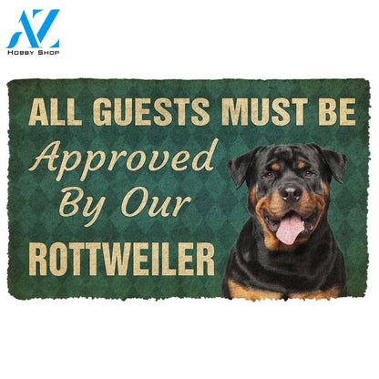 Gearhumans Gearhuman 3D Must Be Approved By Our Rottweiler Custom Doormat
