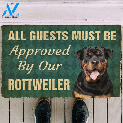Gearhumans Gearhuman 3D Must Be Approved By Our Rottweiler Custom Doormat