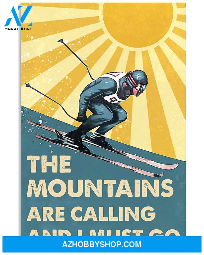 Must Go Skiing Vertical Canvas Wall Art, Wall Decor Visual Art