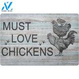 Must Love Chicken Animal Doormat Welcome Mat Farm Rug Farmer House Decor Housewarming Gift Gift for Famer Friend Family Gift for Chicken Lover Farm Animal Lovers