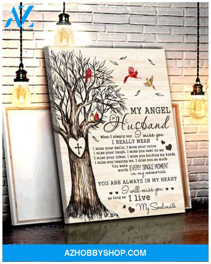 My Angel Husband Cardinal Wall Art Canvas