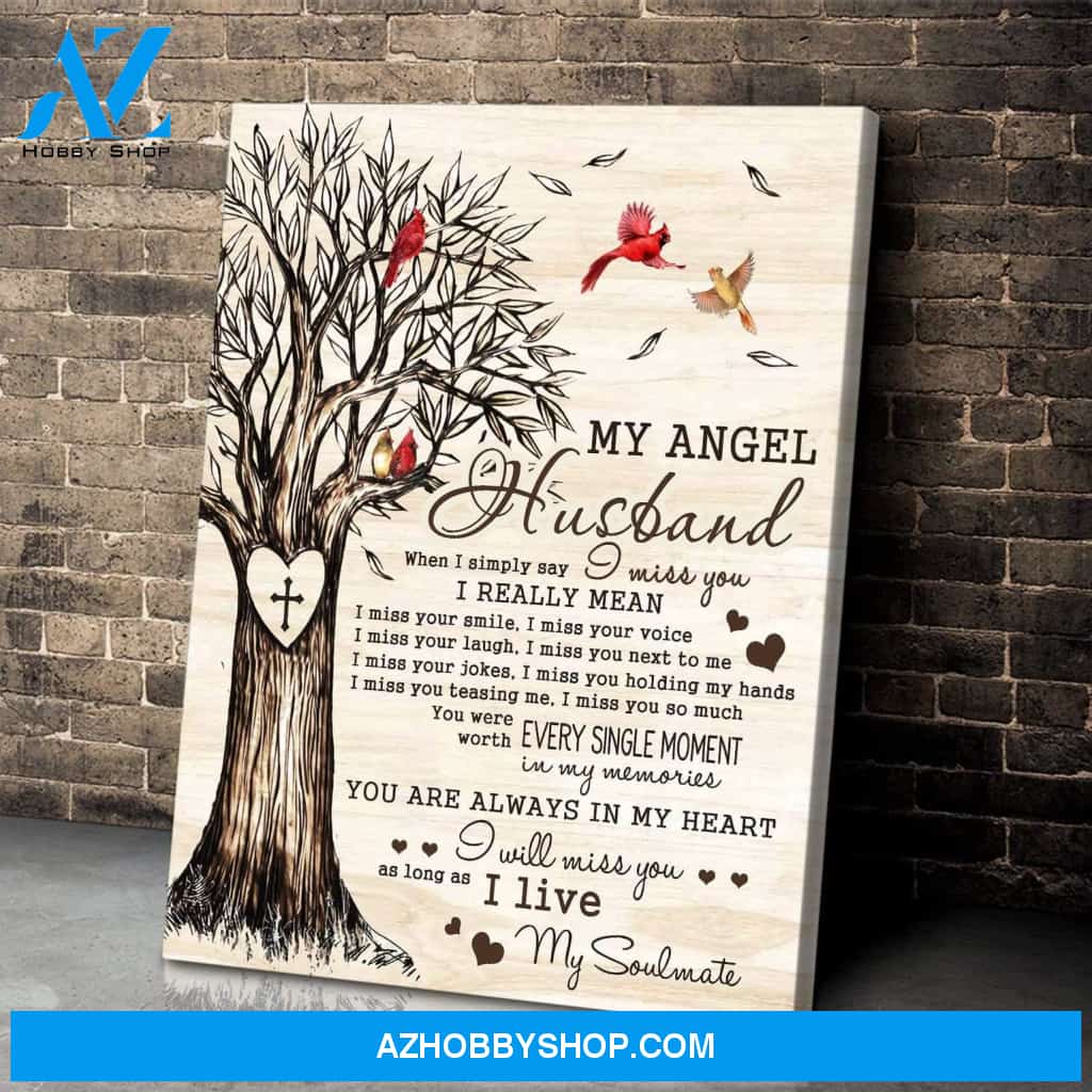 My Angel Husband Cardinal Wall Art Canvas