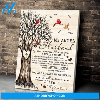 My Angel Husband Cardinal Wall Art Canvas