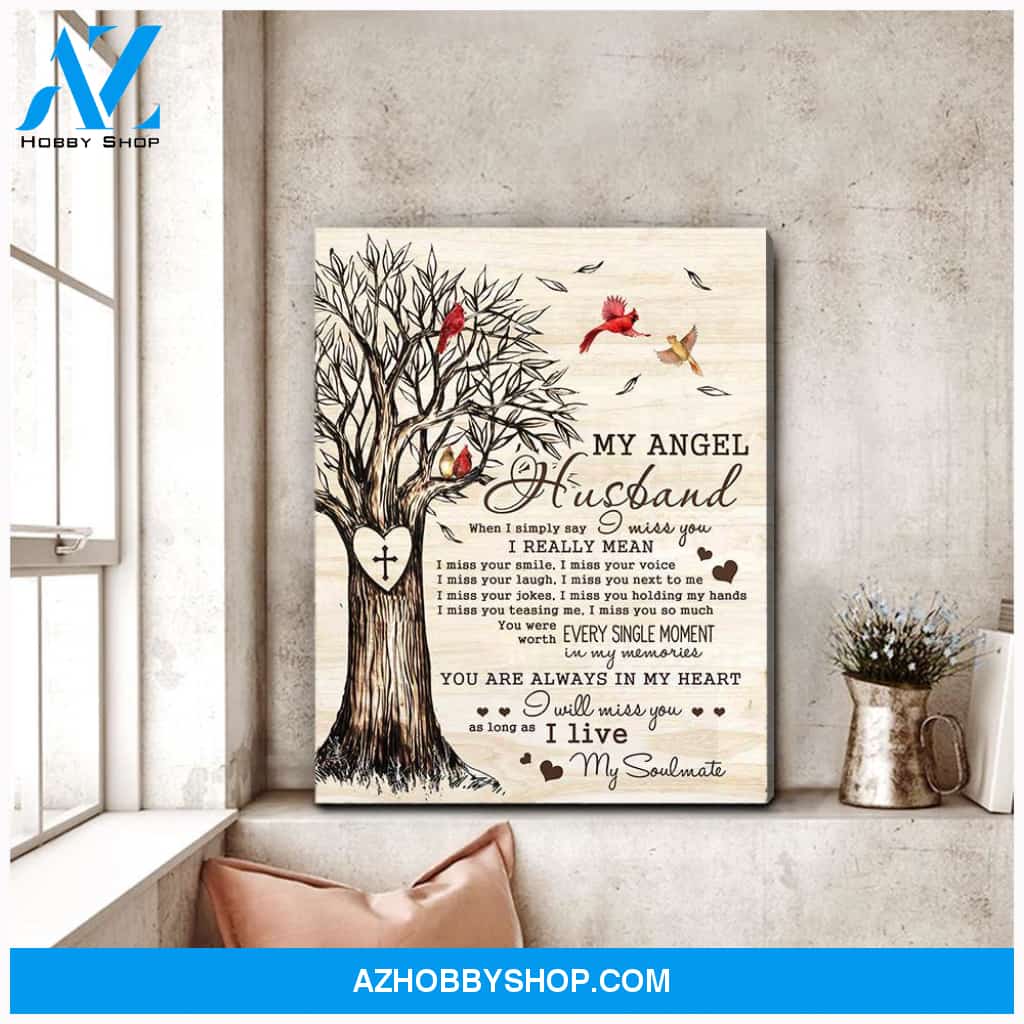 My Angel Husband Cardinal Wall Art Canvas