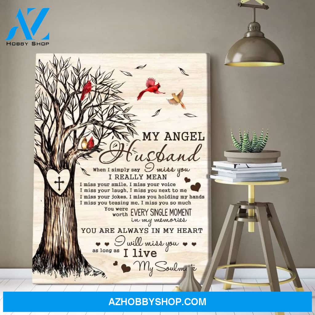 My Angel Husband Cardinal Wall Art Canvas