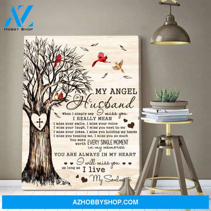 My Angel Husband Cardinal Wall Art Canvas