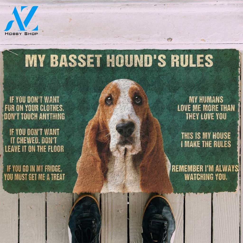 Gearhumans Gearhuman 3D My Basset Hound's Rules Doormat