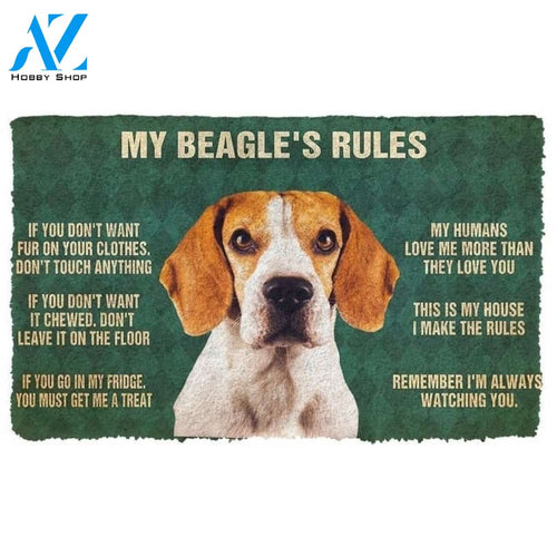 My Beagle's Rules Doormat Welcome Mat Housewarming Gift Home Decor Funny Doormat Gift For Dog Lovers