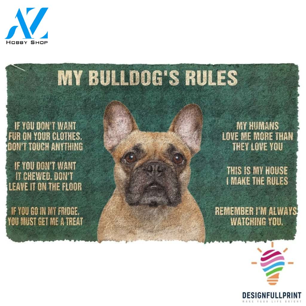 My Bulldog Rules Welcome Doormat NHD