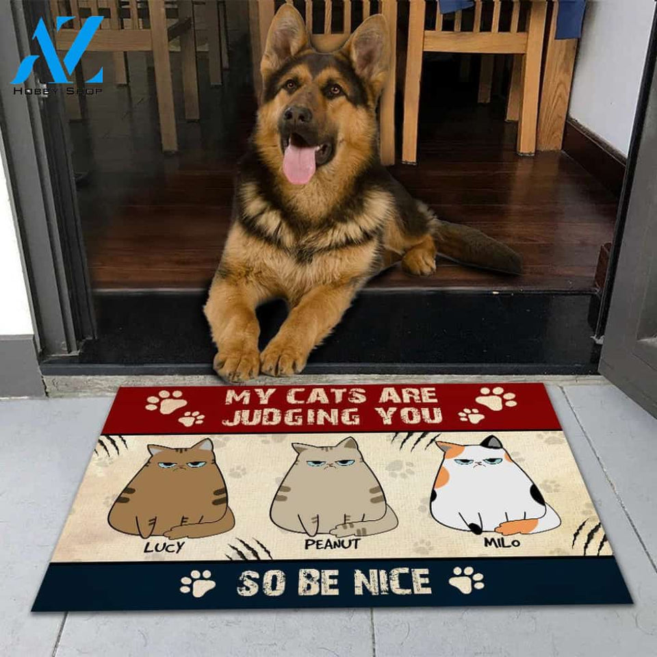 My Cat Is Judging You Personalized Doormat | Welcome Mat | House Warming Gift