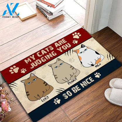 My Cat Is Judging You Personalized Doormat | Welcome Mat | House Warming Gift
