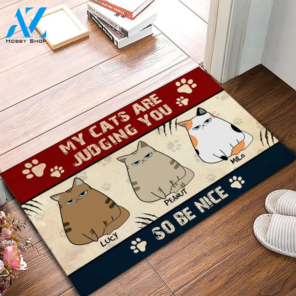 My Cat Is Judging You Personalized Doormat | Welcome Mat | House Warming Gift