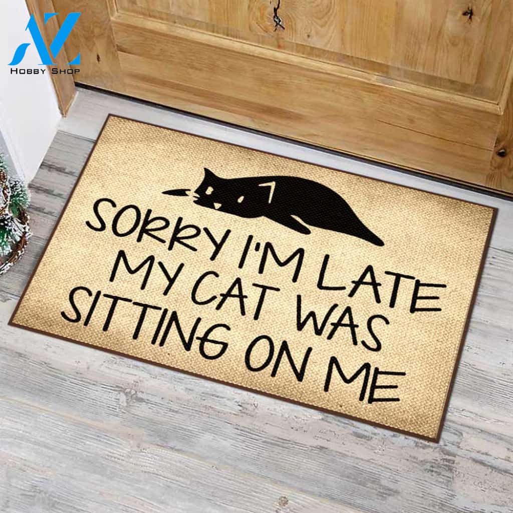 My Cat Was Sitting On Me Easy Clean Welcome DoorMat | Felt And Rubber | DO2658