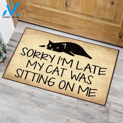 My Cat Was Sitting On Me Easy Clean Welcome DoorMat | Felt And Rubber | DO2658
