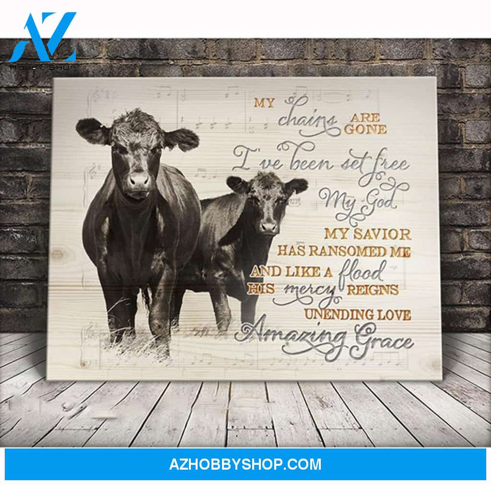 My chains are gone Cow Canvas Wall Art, Wall Decor Visual Art