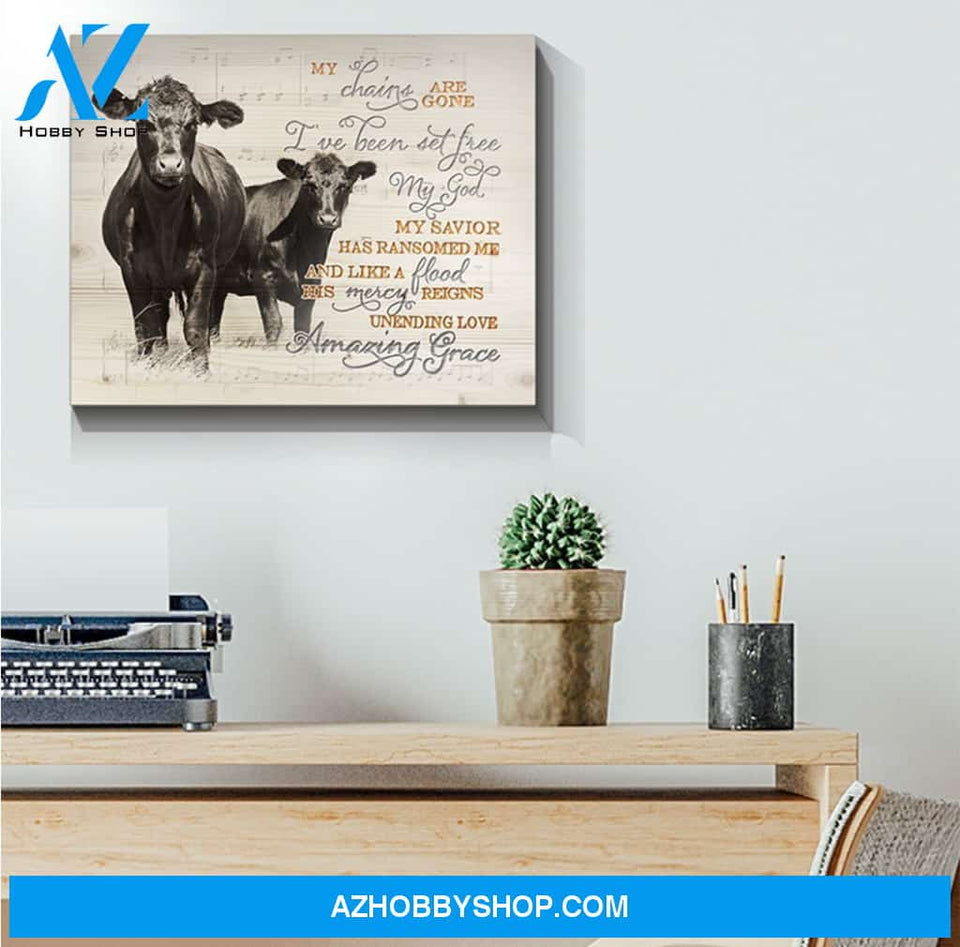 My chains are gone Cow Canvas Wall Art, Wall Decor Visual Art