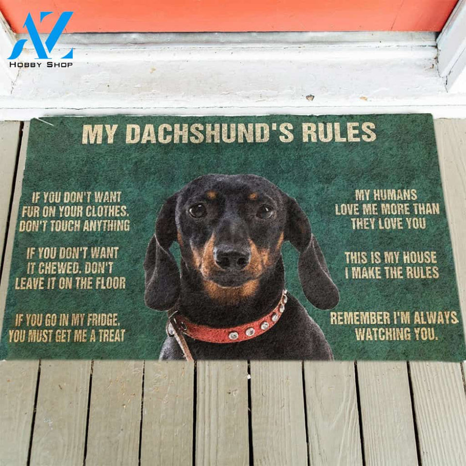 My Dachshund's Rules Doormat