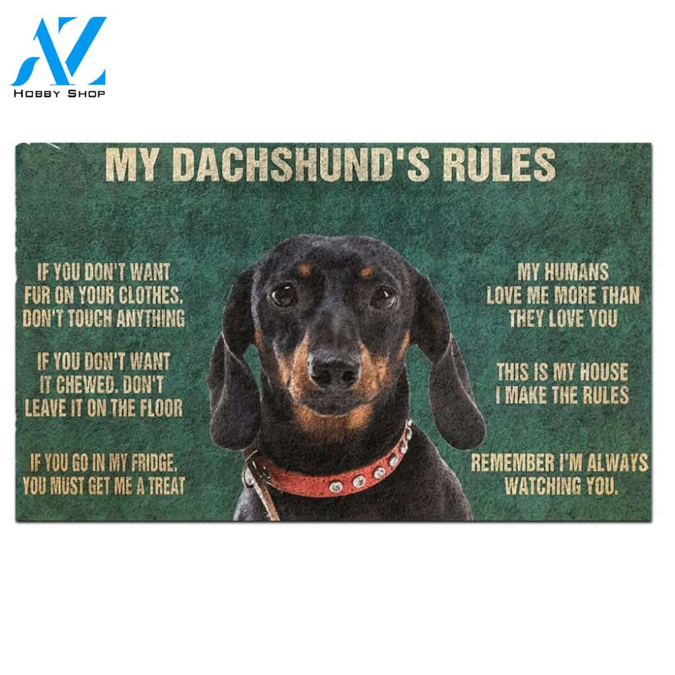 My Dachshund's Rules Doormat