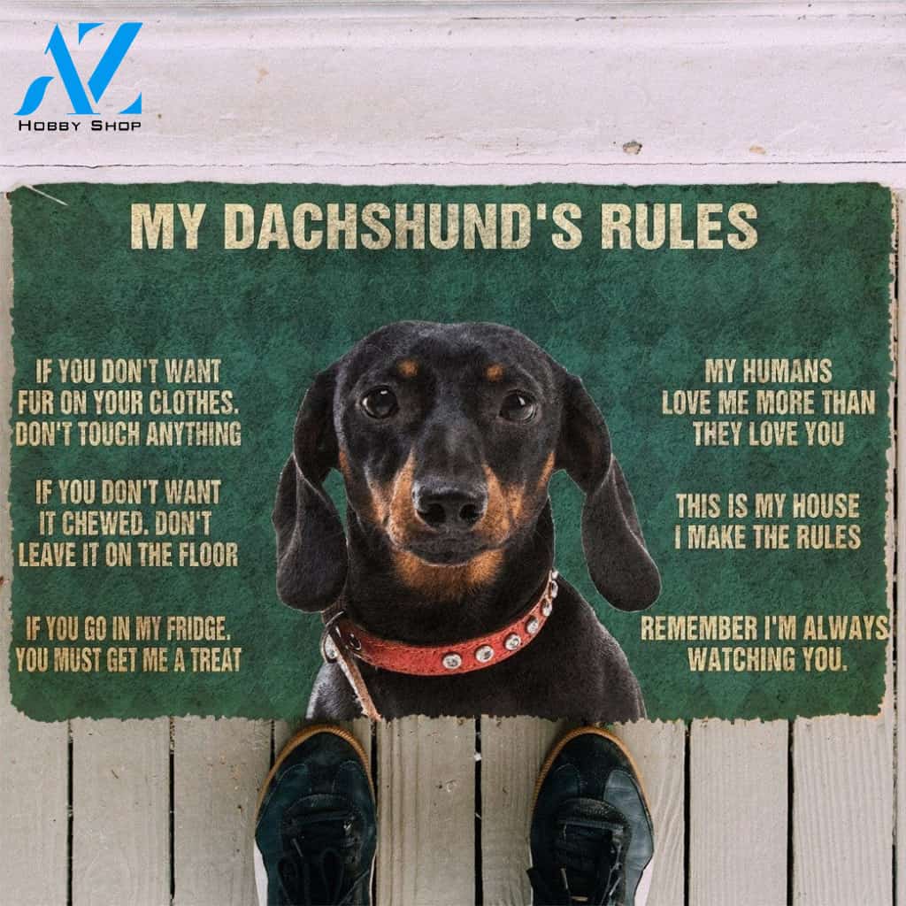 Gearhumans Gearhuman 3D My Dachshund's Rules Doormat