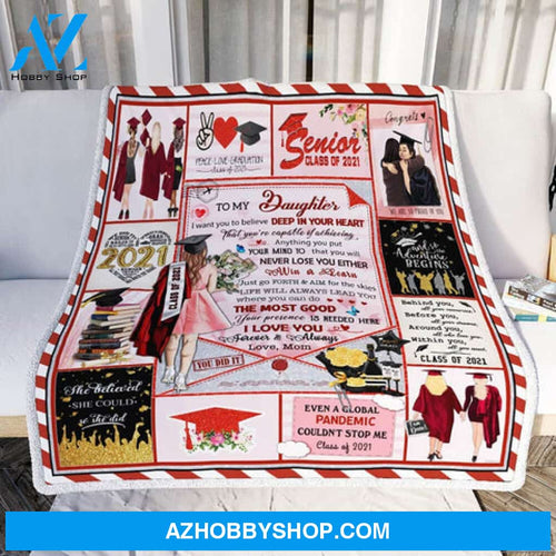 My Daughter Congrats Graduates Senior 2021 Blanket Gift for Daughter 
