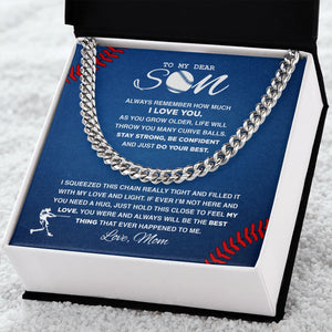 My Dear Baseball Son - Cuban Link Necklace, Cuban Link Chain