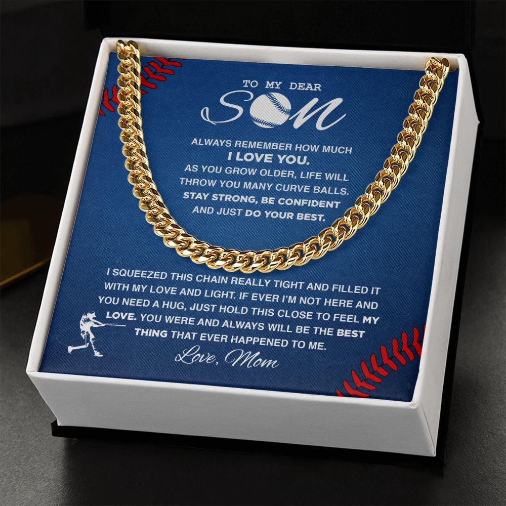 My Dear Baseball Son - Cuban Link Necklace, Cuban Link Chain