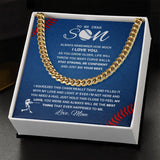 My Dear Baseball Son - Cuban Link Necklace, Cuban Link Chain