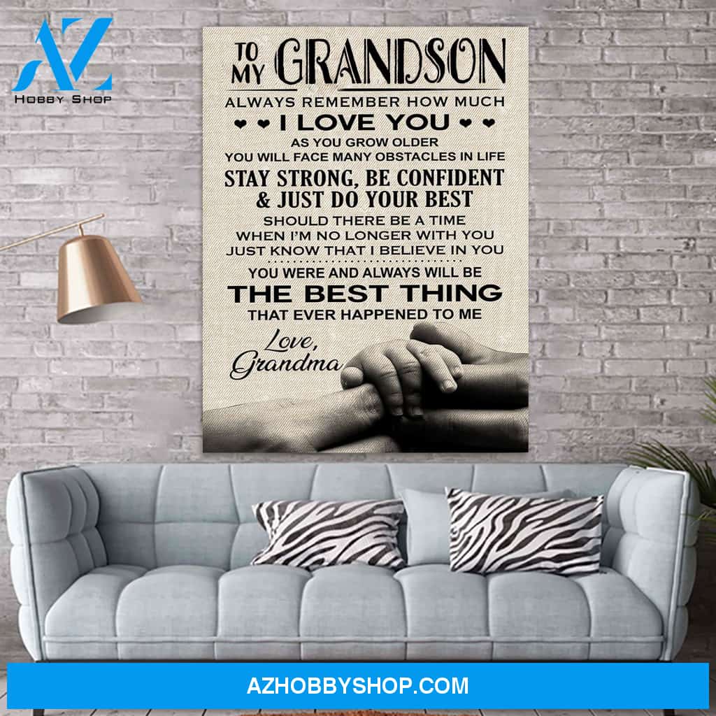 My Dear Grandson Grandma Canvas Print Wall Art - Matte Canvas