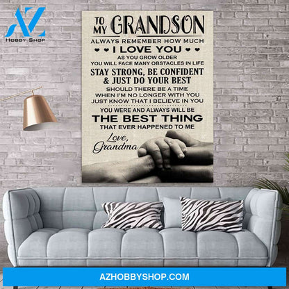 My Dear Grandson Grandma Canvas Print Wall Art - Matte Canvas