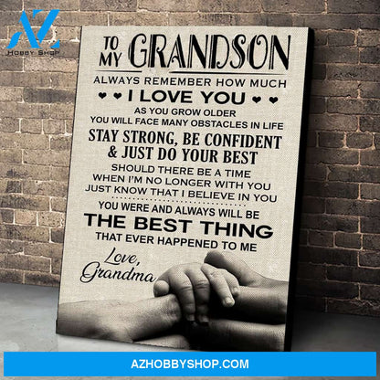 My Dear Grandson Grandma Canvas Print Wall Art - Matte Canvas