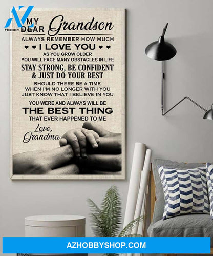 My Dear Grandson I Love You - Matte Canvas, gift for you, gift for him, gift for her, gift for grandson