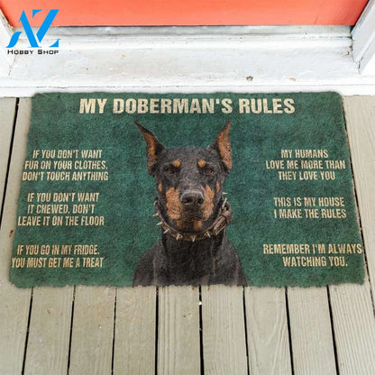 Gearhumans Gearhuman 3D My Doberman's Rules Doormat