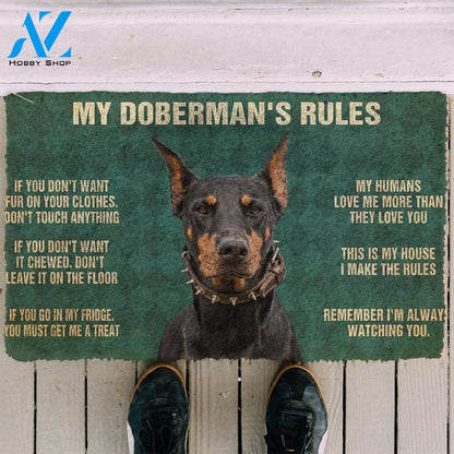 Gearhumans Gearhuman 3D My Doberman's Rules Doormat