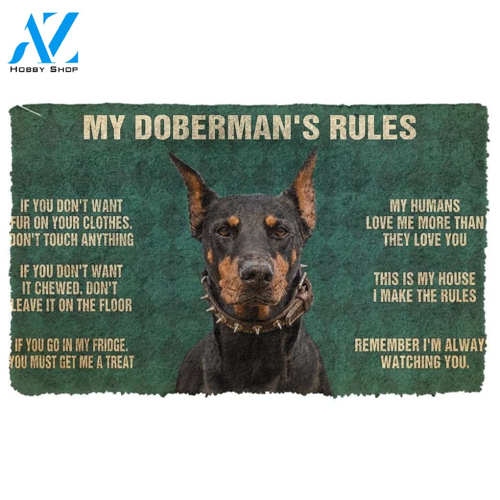 Gearhumans Gearhuman 3D My Doberman's Rules Doormat
