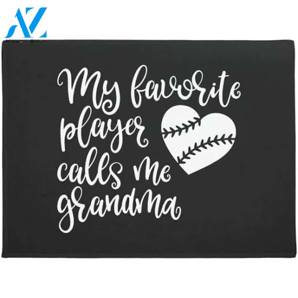 My Favorite Player Calls Me Grandma Doormat Welcome Mat House Warming Gift Home Decor Funny Doormat Gift Idea