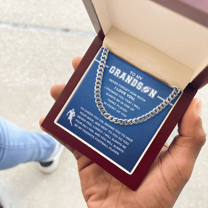My Football Grandson - Cuban Link Necklace, Cuban Link Chain