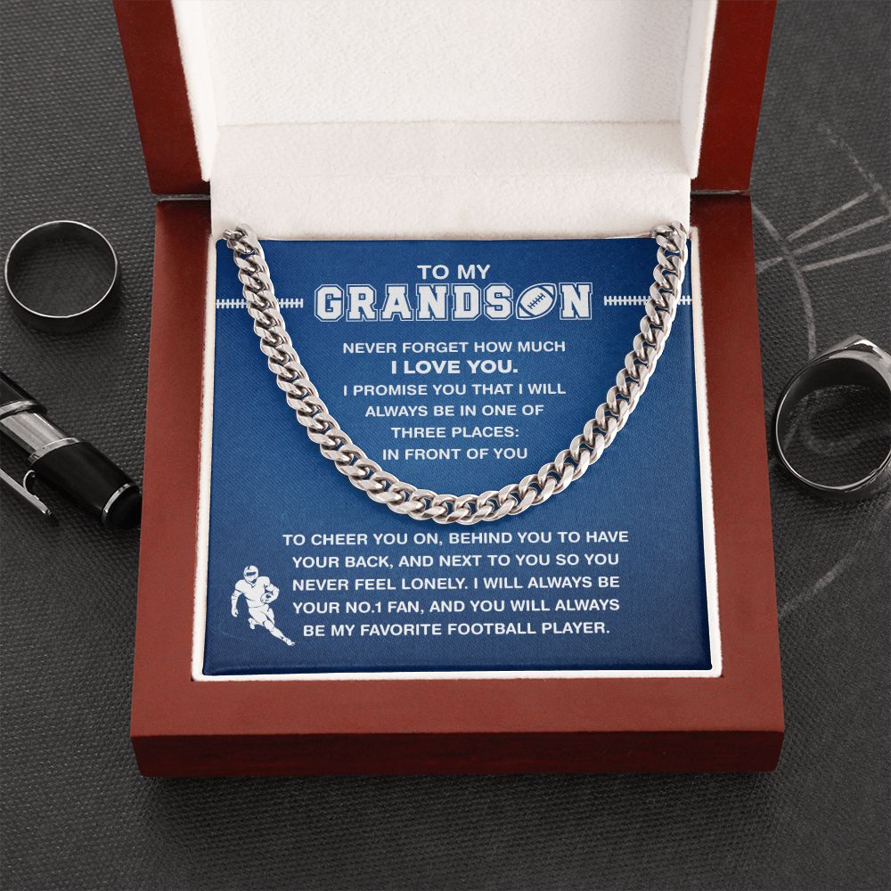 My Football Grandson - Cuban Link Necklace, Cuban Link Chain