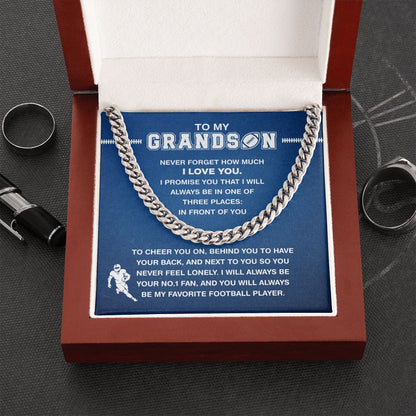 My Football Grandson - Cuban Link Necklace, Cuban Link Chain