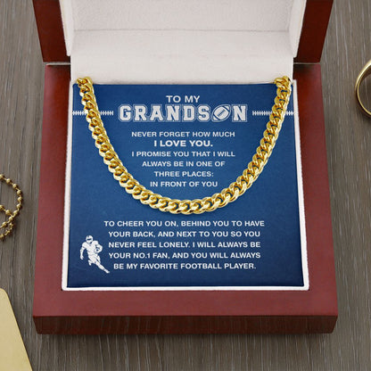 My Football Grandson - Cuban Link Necklace, Cuban Link Chain