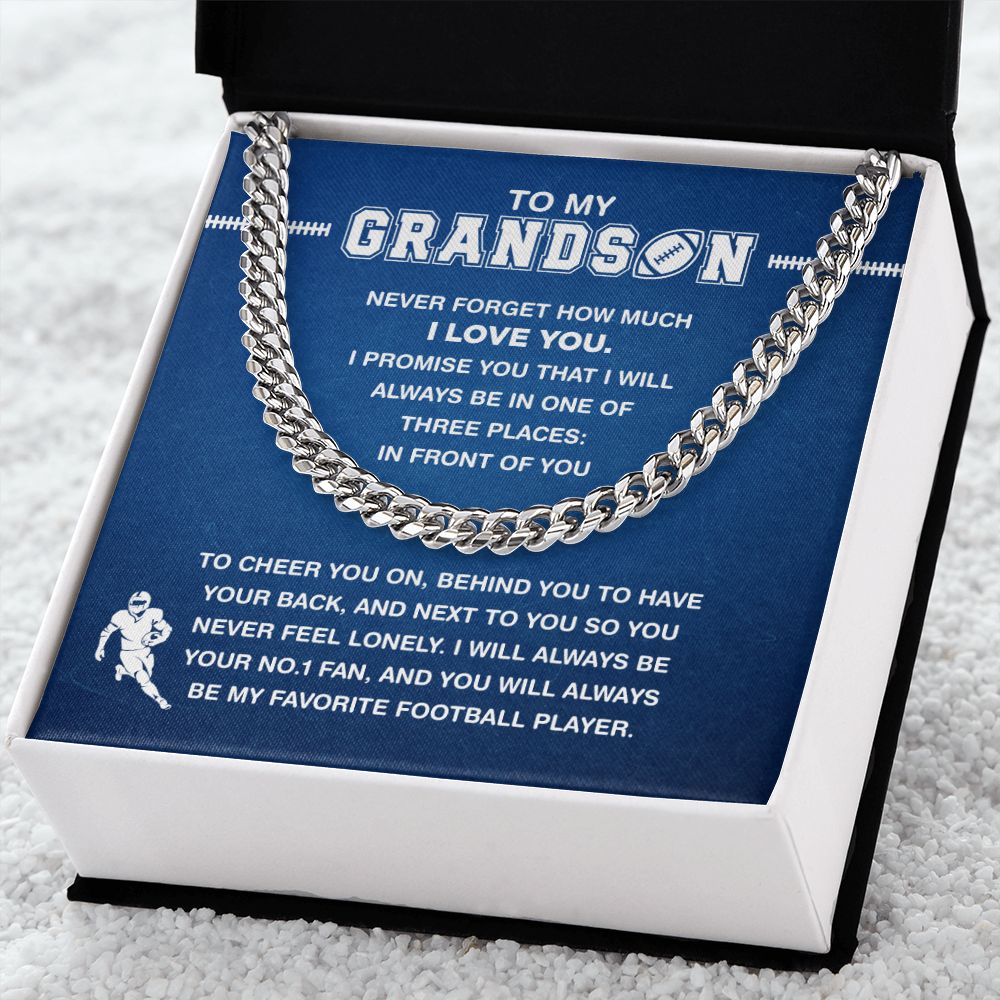 My Football Grandson - Cuban Link Necklace, Cuban Link Chain