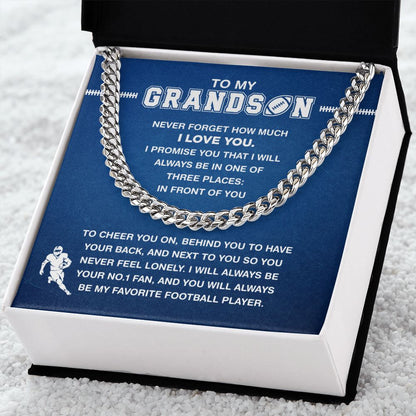 My Football Grandson - Cuban Link Necklace, Cuban Link Chain