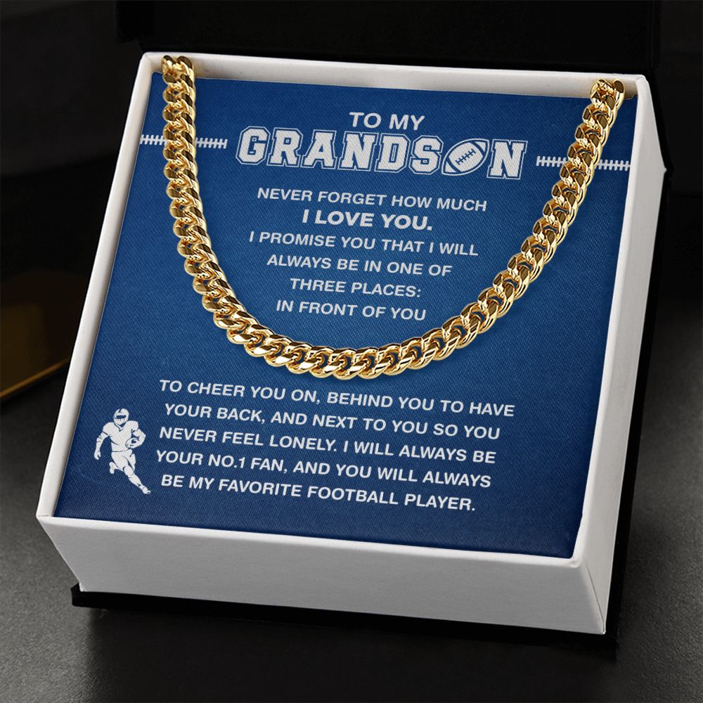 My Football Grandson - Cuban Link Necklace, Cuban Link Chain