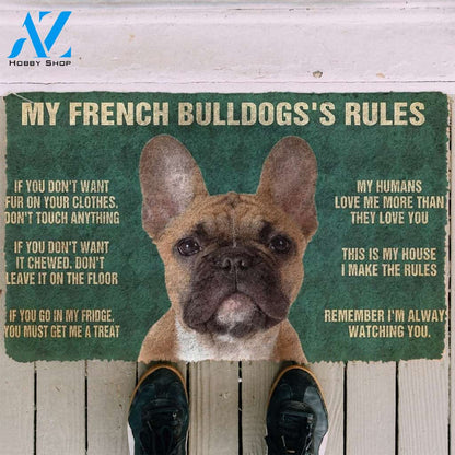 Gearhumans Gearhuman 3D My French Bulldog's Rules Doormat