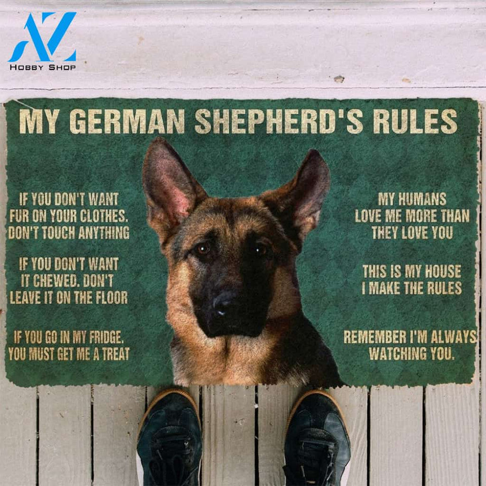 Gearhumans Gearhuman 3D My German Shepherd's Rules Doormat