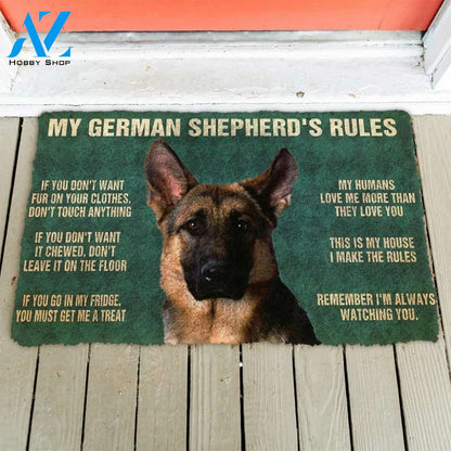 Gearhumans Gearhuman 3D My German Shepherd's Rules Doormat