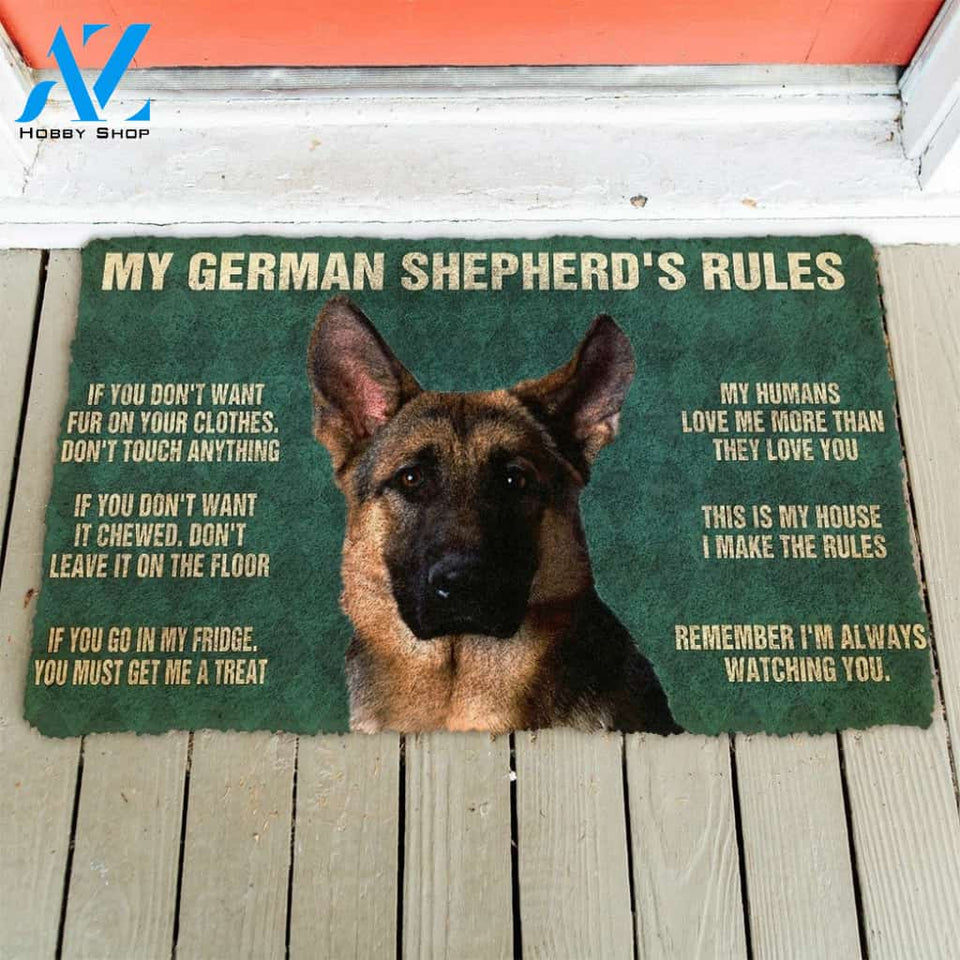 Gearhumans Gearhuman 3D My German Shepherd's Rules Doormat