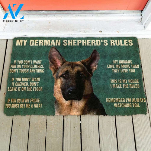 My German Shepherd's Rules Doormat Welcome Mat Housewarming Gift Home Decor Funny Doormat Gift For Dog Lovers