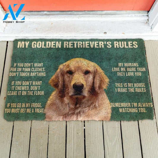 My Golden Retrievers Rules Doormat